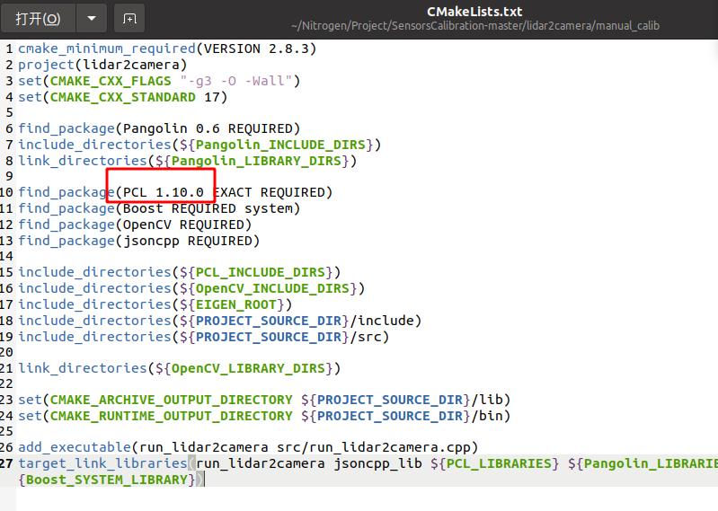 Modify Program Pcl OpenCalib-多传感器标定 | 哦?