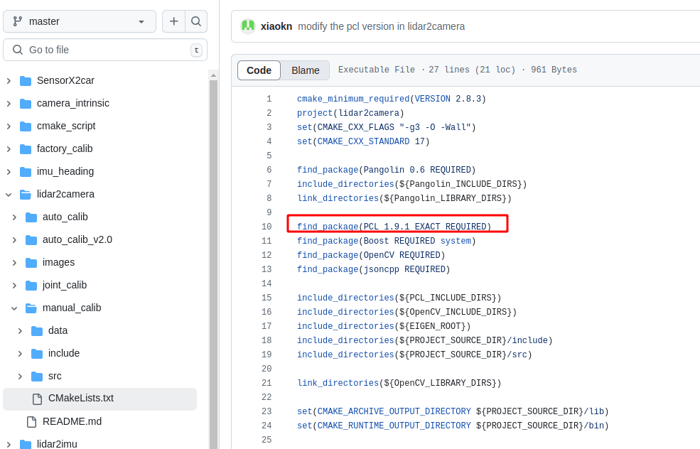 Modify Program Pcl OpenCalib-多传感器标定 | 哦?
